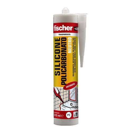 Fischer SNP 310-TR Sigillante siliconico neutro a base alcolica per policarbonato e altri materiali plastici
